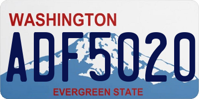 WA license plate ADF5020
