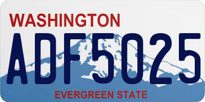 WA license plate ADF5025
