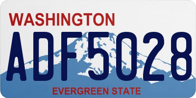 WA license plate ADF5028