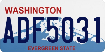 WA license plate ADF5031