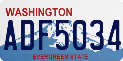 WA license plate ADF5034