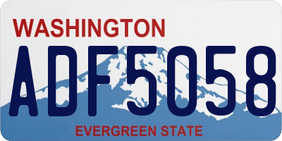 WA license plate ADF5058
