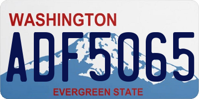 WA license plate ADF5065