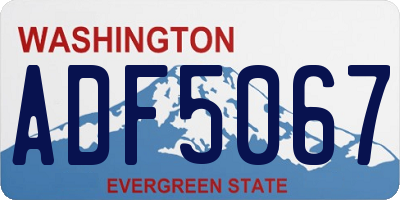 WA license plate ADF5067