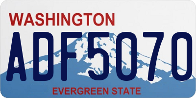 WA license plate ADF5070