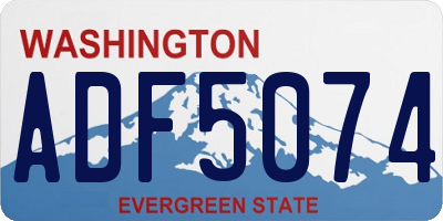 WA license plate ADF5074