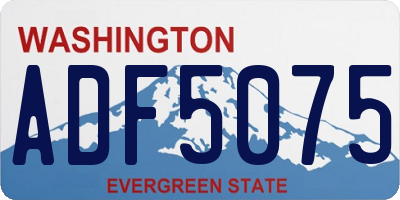 WA license plate ADF5075