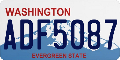 WA license plate ADF5087
