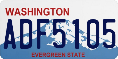 WA license plate ADF5105