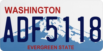 WA license plate ADF5118