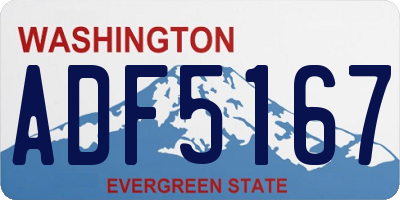 WA license plate ADF5167
