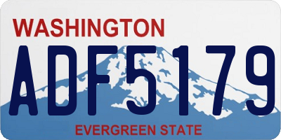 WA license plate ADF5179