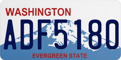 WA license plate ADF5180
