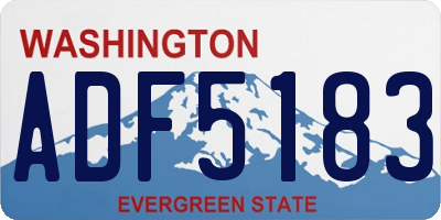 WA license plate ADF5183