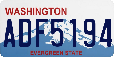 WA license plate ADF5194