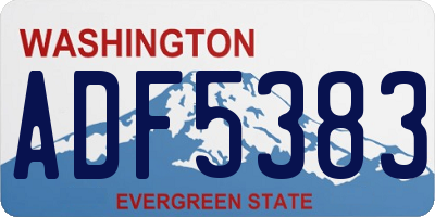 WA license plate ADF5383