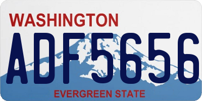 WA license plate ADF5656