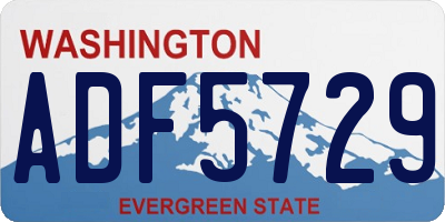 WA license plate ADF5729