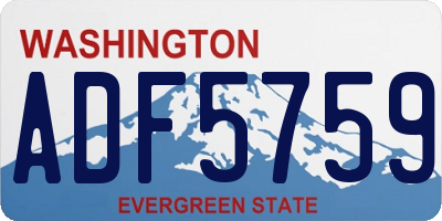 WA license plate ADF5759