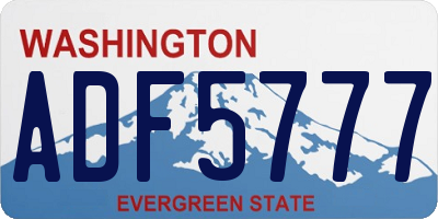 WA license plate ADF5777
