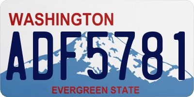 WA license plate ADF5781