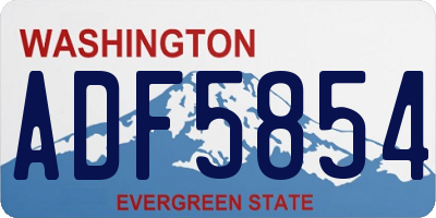 WA license plate ADF5854