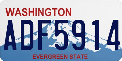 WA license plate ADF5914