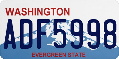 WA license plate ADF5998