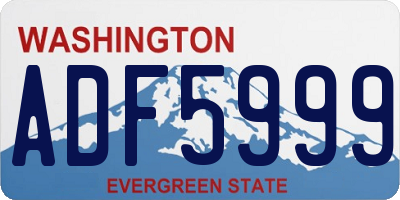WA license plate ADF5999