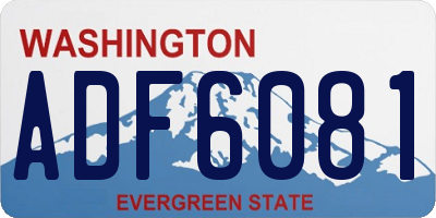 WA license plate ADF6081