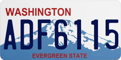 WA license plate ADF6115