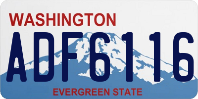 WA license plate ADF6116