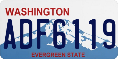 WA license plate ADF6119