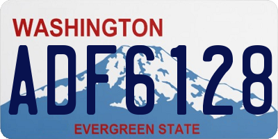 WA license plate ADF6128