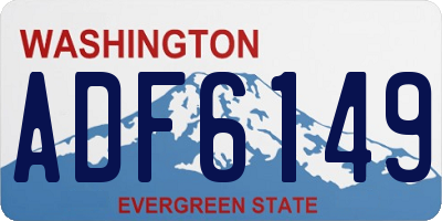 WA license plate ADF6149