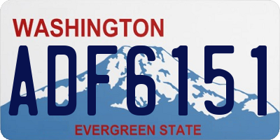 WA license plate ADF6151