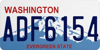 WA license plate ADF6154