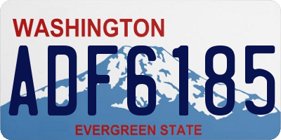 WA license plate ADF6185