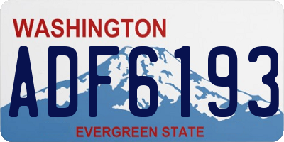 WA license plate ADF6193