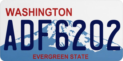 WA license plate ADF6202