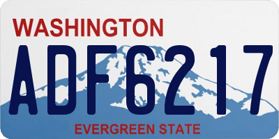 WA license plate ADF6217