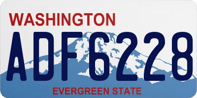 WA license plate ADF6228