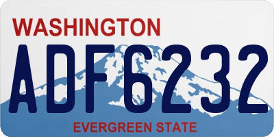 WA license plate ADF6232