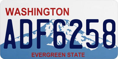 WA license plate ADF6258