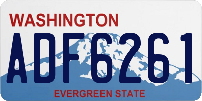 WA license plate ADF6261