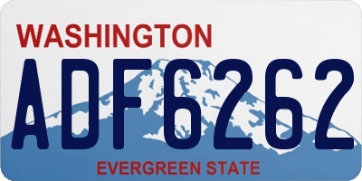 WA license plate ADF6262