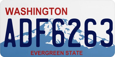 WA license plate ADF6263
