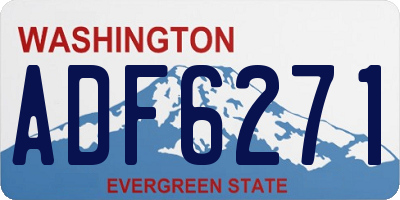 WA license plate ADF6271