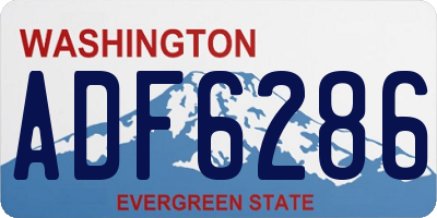WA license plate ADF6286