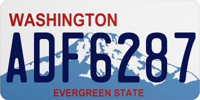 WA license plate ADF6287